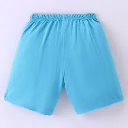 Tango Single Jersey Knit Above Knee Length Shorts With Roar Print - Blue image 2