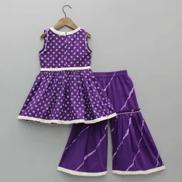 YK Girls Bandhani Printed Regular Kurti with Sharara image 3