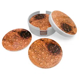 Superware Melamine Tea Coaster Set with stand - Parawood ( Set of 6 ) image 3