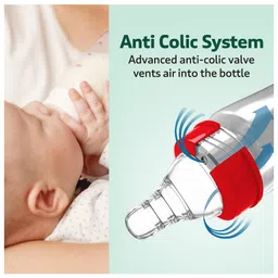 luv lap LuvLap Transparent Wide Neck Glass Feeding Bottle Red - 150 ml image 4