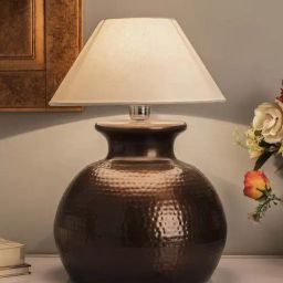 Homesake Copper Antique Hammered Pitcher Table Lamp with White Shade (Bulb Included) - Set of 1-picture-43