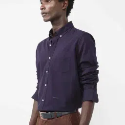 Rare Rabbit Purple Regular Fit Solid Shirt image 4