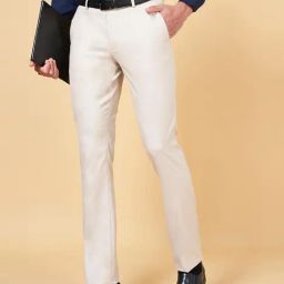 Peregrine by Pantaloons Beige Slim Fit Self Pattern Trousers-picture-16