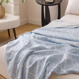 JC HOME Blue & White AC Room 233 GSM Single Bed Quilt image 2