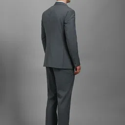 Louis Philippe Textured Slim Fit Single Breasted Notched Collar 2-Piece Formal Suit image 2