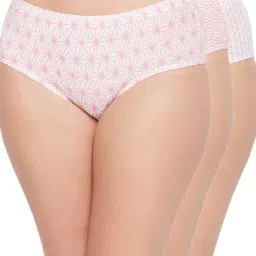 Clovia White Cotton Printed Hipster Panties - Pack Of 3-image-13