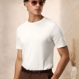 The Souled Store Men White Cotton T-shirt image 1