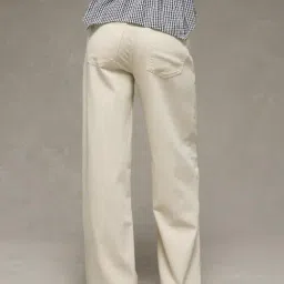 American Eagle Beige Cotton Solid Pants image 2