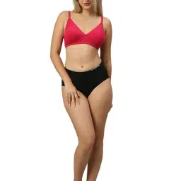 Smarty Pants Pink Cotton Medium Coverage T-Shirt Bra image 4