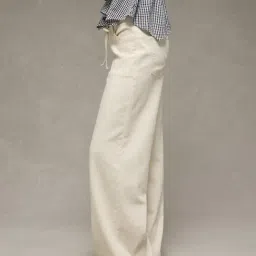 American Eagle Beige Cotton Solid Pants image 4