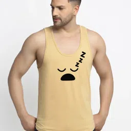 Friskers Multi Cotton Slim Fit Printed Gym Vest - Pack of 2 image 2