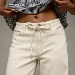 American Eagle Beige Cotton Solid Pants image 5