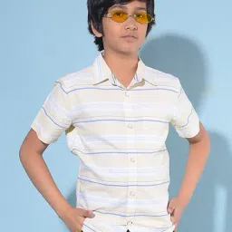 Crimsoune Club Kids Yellow & Navy Striped Shirt-picture-40