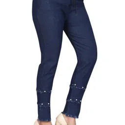 Aarika Girls Navy Solid Jeans image 3