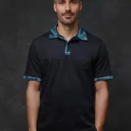 Rare Rabbit Black Regular Fit Embroidered Polo T-Shirt-picture-39