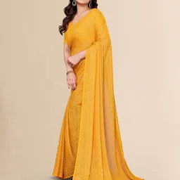 Moda Rapido Striped Gotta Patti Poly Georgette Saree image 3
