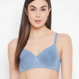 Clovia Blue Non Wired Padded T-Shirt Bra-image-14