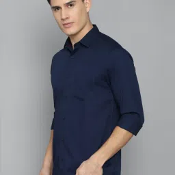 Allen Solly Navy Cotton Slim Fit Shirt image 3