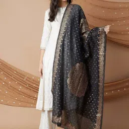Melange by Lifestyle Black Plain Dupatta-picture-11