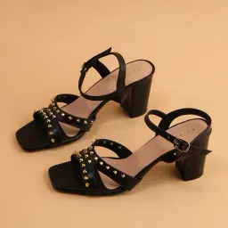 Eridani Women's Cleo Black Ankle Strap Sandals-picture-21