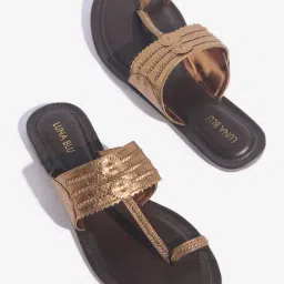 LUNA BLU by Westside Bronze Kolhapuri Sandals image 3