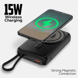 OneLife Power 10000 mAh 22.5 W Wired & Wireless Compact Power Bank ( Black ) image 4