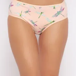 Clovia Peach Cotton Printed Hipster Panty-picture-30