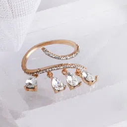 Joker & Witch Crystal Fall Rose Gold Ring image 1