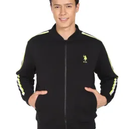 U.S. Polo Assn. Black Cotton Regular Fit Striped Sweatshirt-picture-42