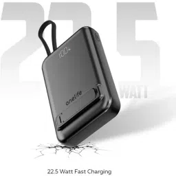 OneLife Power 10000 mAh 22.5 W Wired & Wireless Compact Power Bank ( Black ) image 2