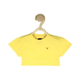 allen solly junior Allen Solly Kids Yellow Solid T-Shirt image 1
