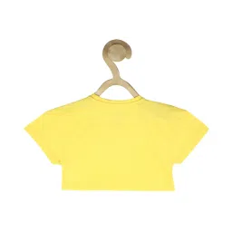 allen solly junior Allen Solly Kids Yellow Solid T-Shirt image 2