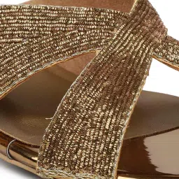 Inc.5 Women's Antique Gold Casual Sandals image 4