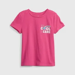 GAP Girls Pink Cotton Graphic T-Shirt-image-27