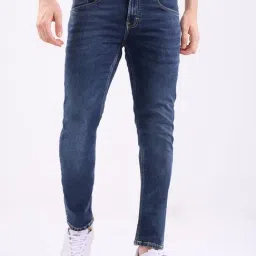 Spykar Dark Blue Cotton Slim Fit Jeans-image-65
