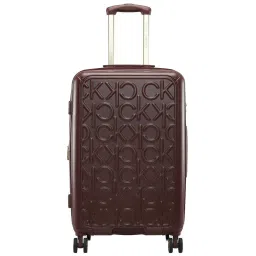 Calvin Klein Big Monogram Rum Raisin ABS Hard Medium Trolley - 24 cms image 1