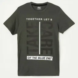 Fame Forever by Lifestyle Kids Olive Cotton Printed T-Shirt image 1