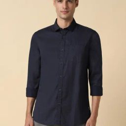 Allen Solly Navy Cotton Regular Fit Printed Shirt-picture-13