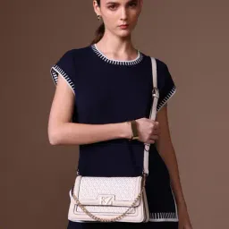Kazo Off White Sasha Printed Small Leather Cross Body Bag image 1