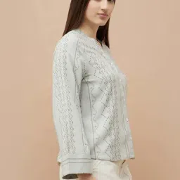 Fame Forever By Lifestyle Light Green Regular Fit Printed Top image 3