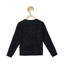 allen solly junior Allen Solly Kids Navy Textured Full Sleeves Sweater image 2