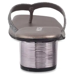 Mochi Women's Gun Metal Thong Sandals image 5