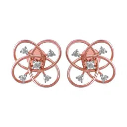 P.C. Chandra Jewellers 14KT (585) Rose Gold and Diamond Stud Earrings for Women-picture-30