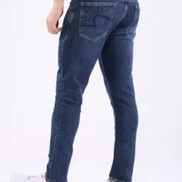 Spykar Dark Blue Cotton Slim Fit Jeans image 2