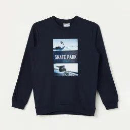 Fame Forever by Lifestyle Kids Navy Cotton Printed Full Sleeves Sweatshirt image 1