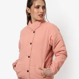 Campus Sutra Pink Regular Fit Bomber Jacket image 1
