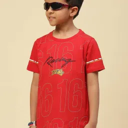 Monte Carlo Boys Red Printed T-Shirt image 1