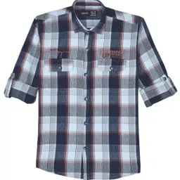 Cavio Boys Maroon Cotton Chequered Regular Fit Shirt image 4
