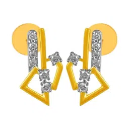 P.C. Chandra Jewellers 14KT (585) Yellow Gold and Diamond Stud Earrings for Women-picture-13