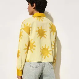 Only Yellow Cotton Printed Shirt image 2